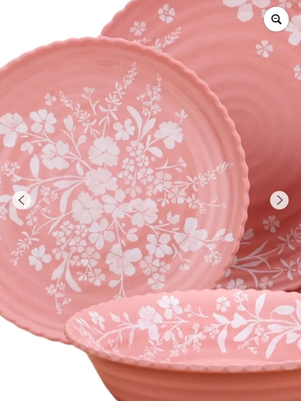 The Pioneer Woman Pink Floral Stoneware Plates with White Blooms
